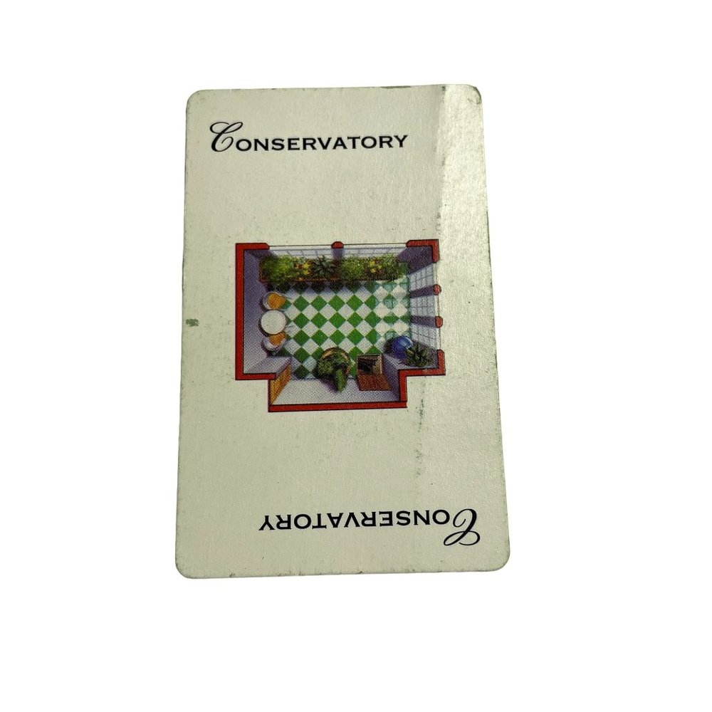 Vintage 1998 CLUE Room Card Conservatory Replacement Game Piece u